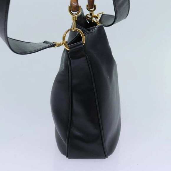 GUCCI Bamboo Hand Bag Leather 2way Black 001 2113 1638 Auth yk11916 - Picture 6 of 16